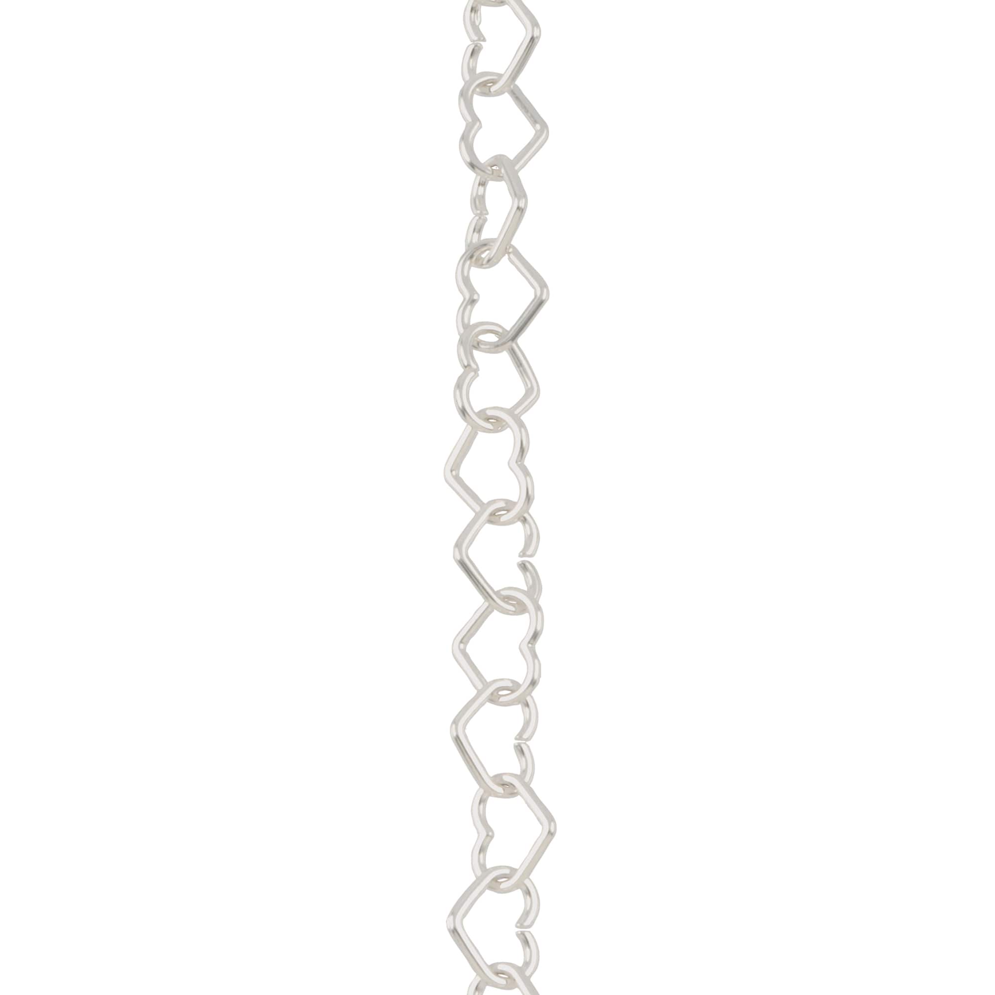 7.5" Silver Heart Charm Bracelet by Bead Landing™